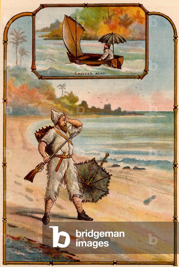 

Illustrazione per Robinson Crusoe, circa 1900 (print)