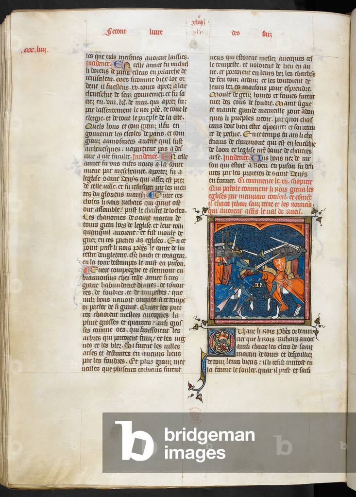 "Battaglia tra gli eserciti francesi e inglesi" 1332 di French School