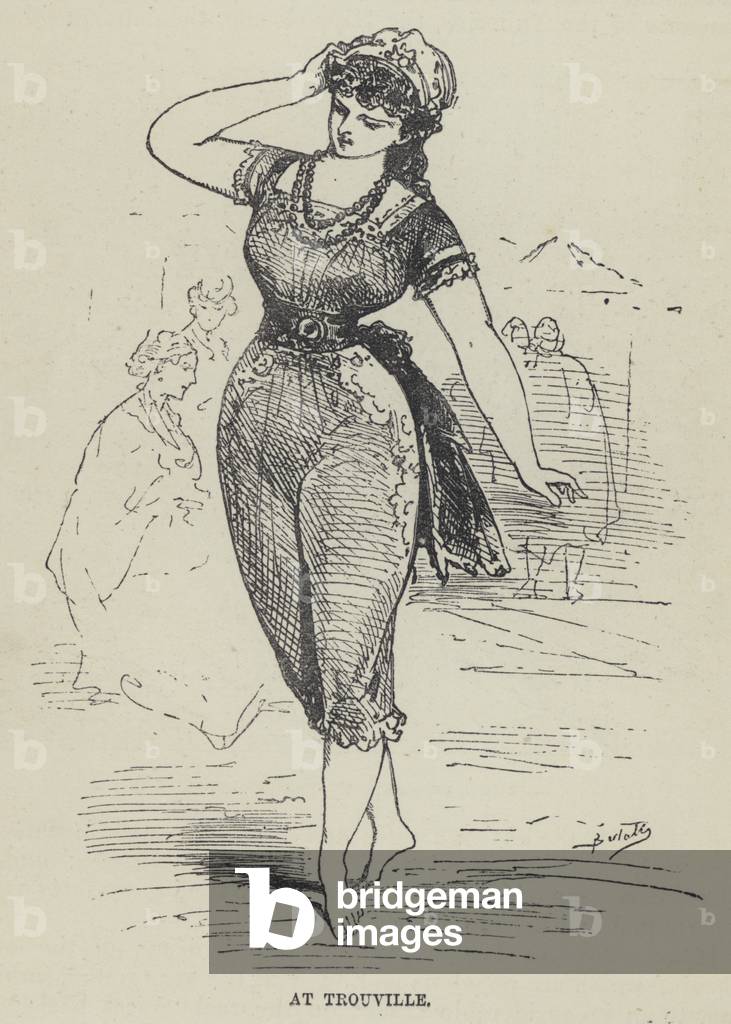 At Trouville (engraving) by French Artist