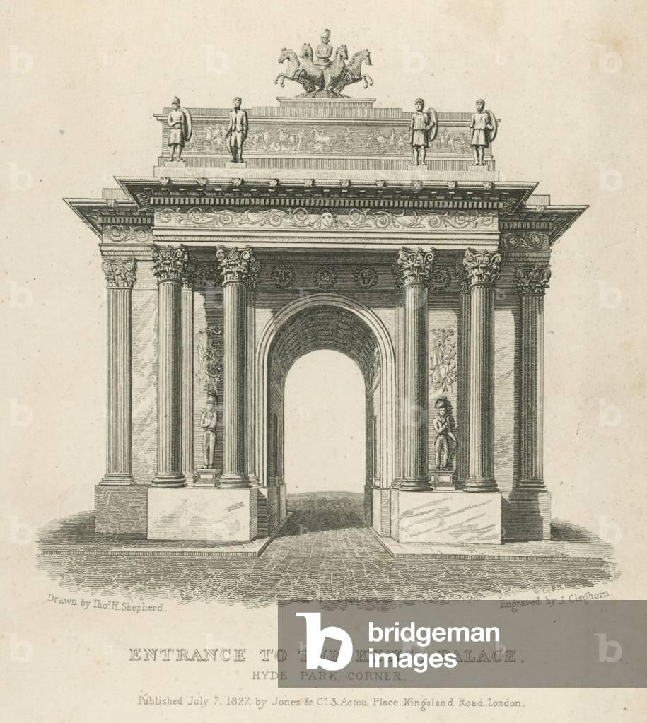"Ingresso al Palazzo dei Re" di Thomas Hosmer Shepherd, b/w