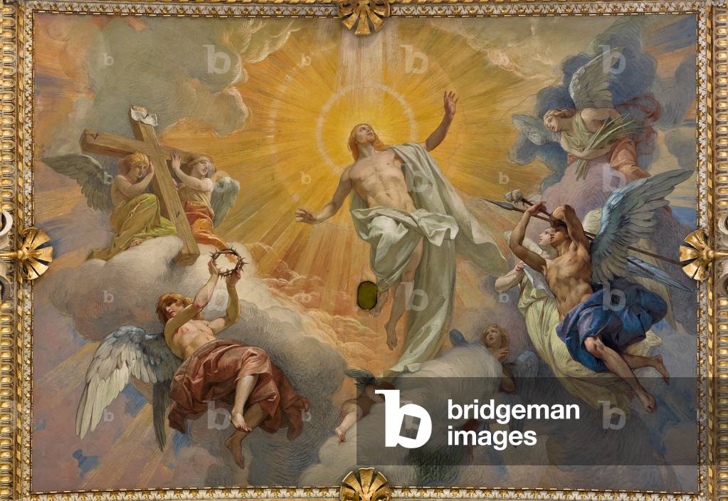 Cappella Cybo (braccio settentrionale del transetto), volta: Resurrezione di Gesù Cristo, 1910 (affresco)