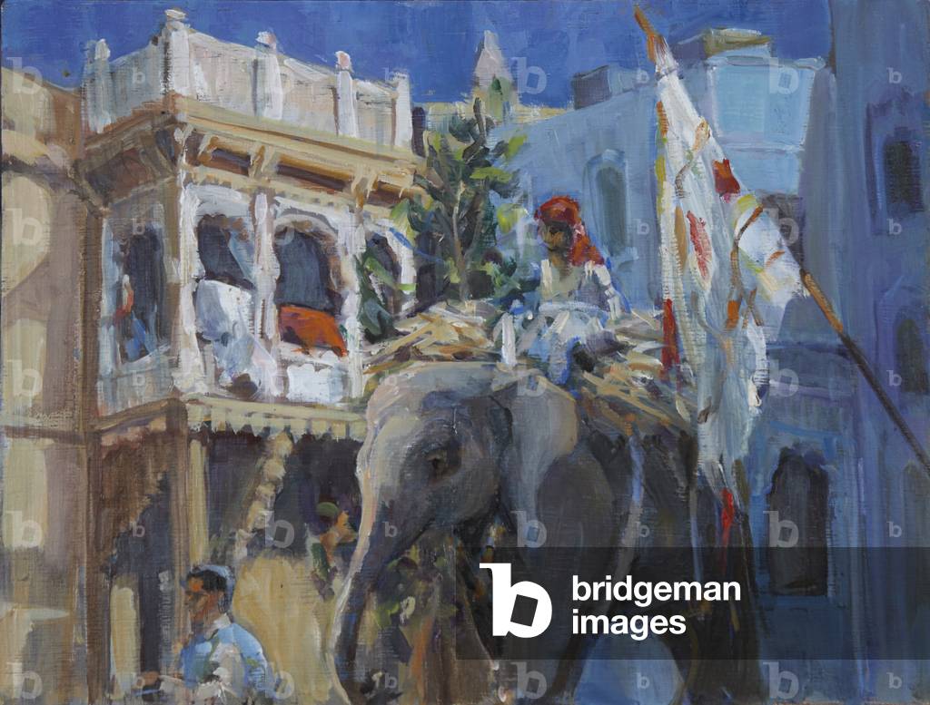 Elephant in Jodhpur, 2013 (oil on board)