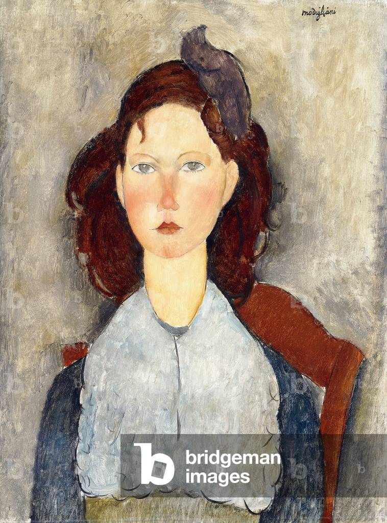 seduta ragazza 1918 (olio su tela)