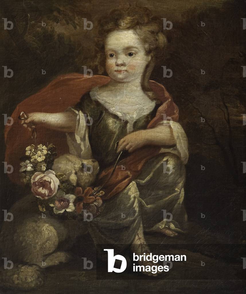 Bild von Gemälde "Bridget Lucy" von English School, b/w