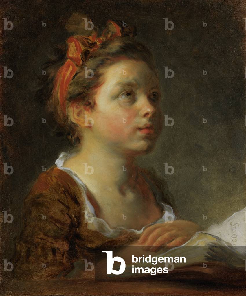 Girl reading a book, c.1770-1780 (oil on canvas)