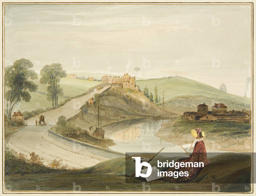 Totterdown e Pile Hill da Bath Road, mostrando la Brislington Turnpike (con una Miss Braikenridge? Schizzo), 1