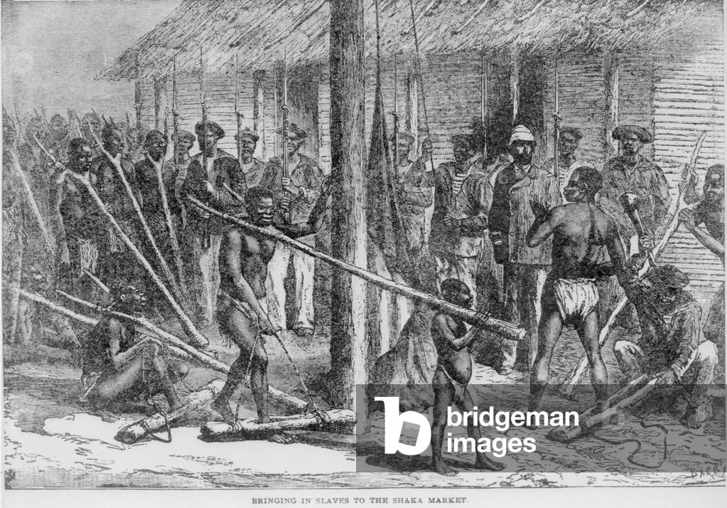 Image of Shaka Slave market in Africa in the late 19th century