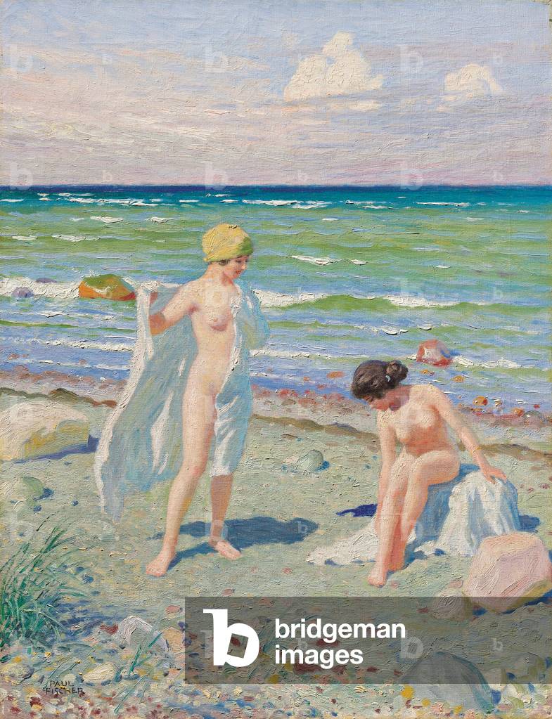 Nach dem Schwimmen (Öl auf Leinwand)