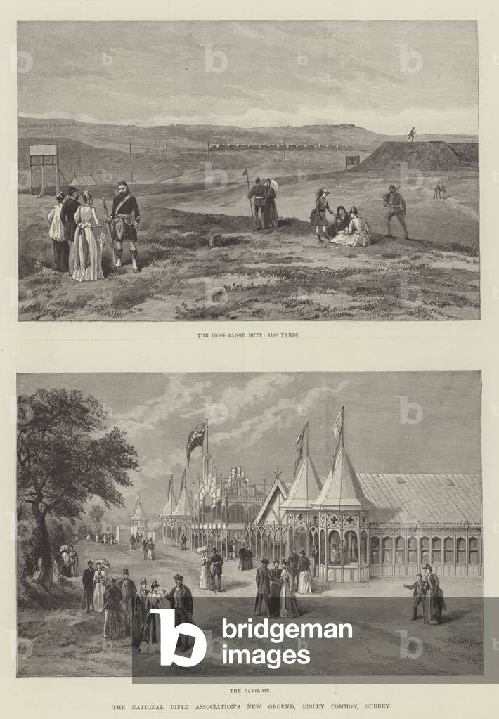 The National Rifle Association New Ground, Bisley Common, Surrey (incisione)