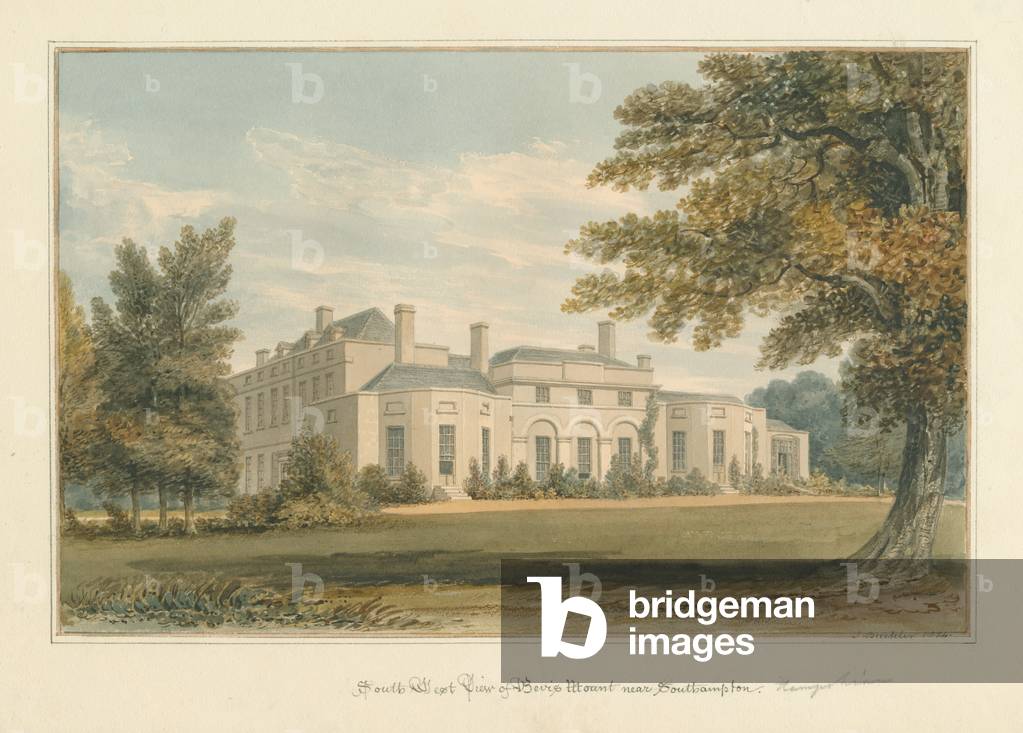 Bild von Zeichnung "Hampshire - Southampton - Bevis Mount" 1824 von John Buckler