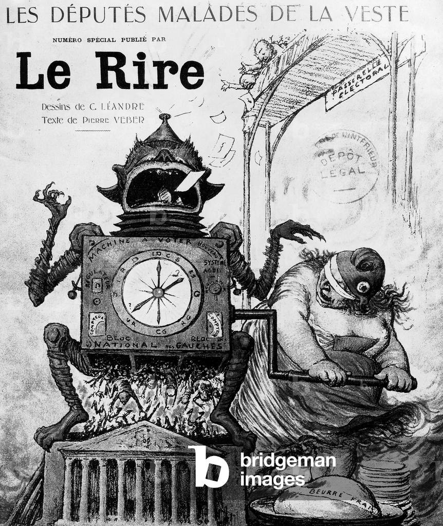 Caricature de Charles Leandre sur les élections générales de 1924, publiée dans le journal Le Rire le 19 janvi