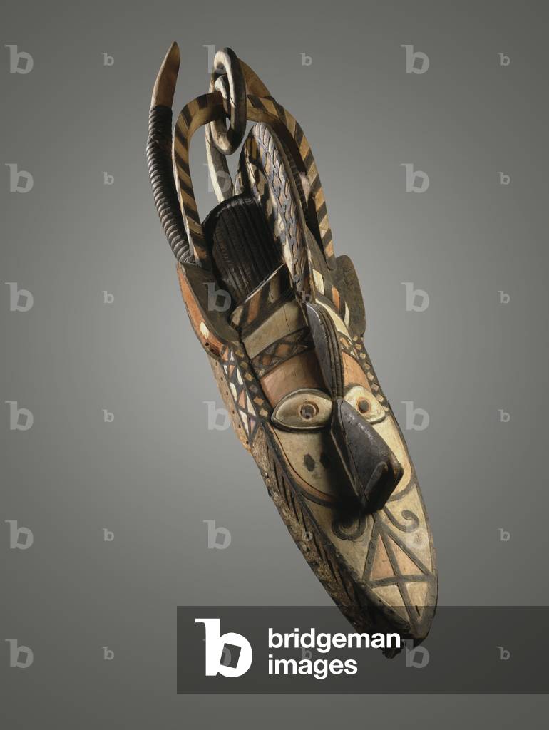 Maschera Banda, Nalu o Baga, fine XIX o inizio XX secolo (legno, metallo e pigmento)