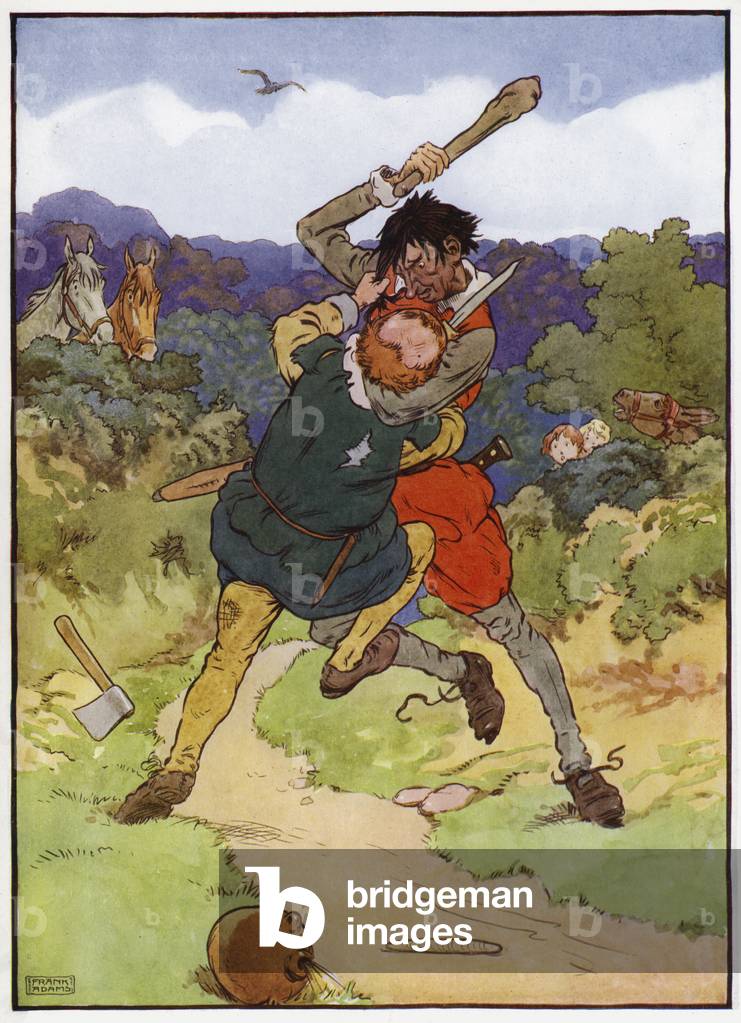 "Illustration für Babes im Holz (Farbe litho)" von Frank Adams