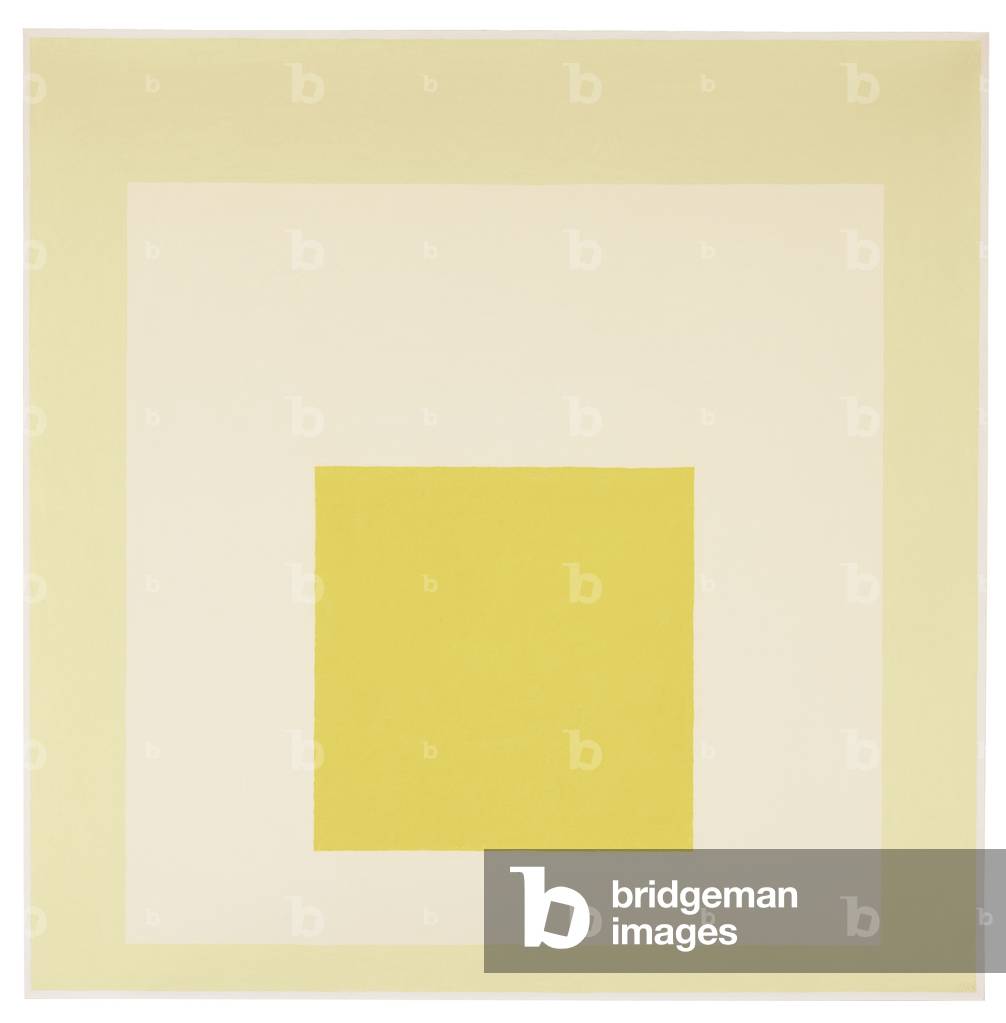 Immagine di Dipinto "Omaggio alla piazza: White Nimbus" 1964 di Josef Albers, b/w