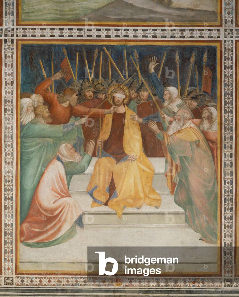 Bild von Fresko "Szene aus dem Neuen Testament: Dornenkrönung (Fresko)" 1301 von Barna da Siena