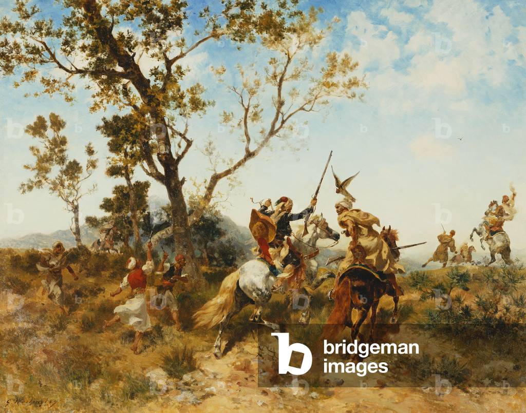 ein arabisch hawking party, 1907 (öl auf leinwand)