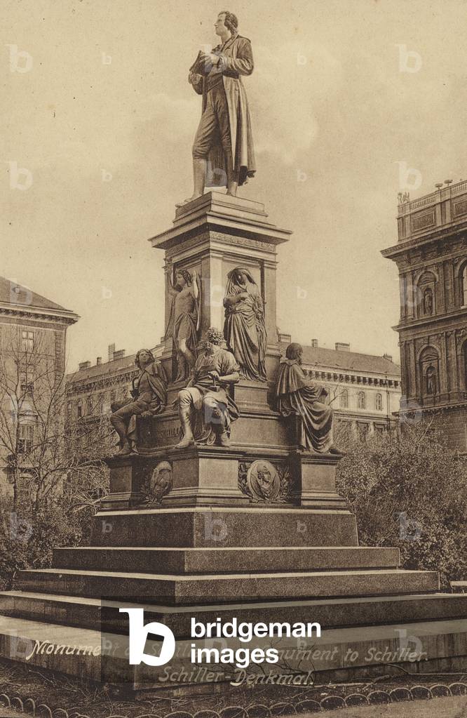 Immagine di Fotografia "Wien/Vienna: Schiller-Denkmal (foto in b/n)" 1900 di Austrian Photographer