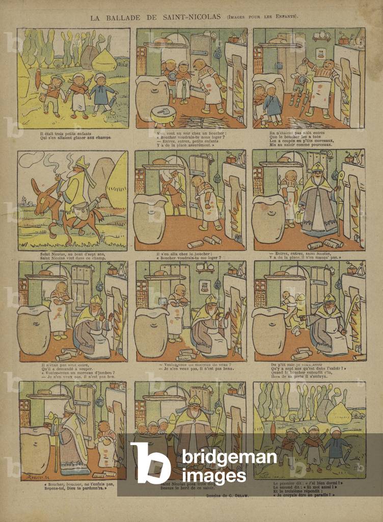 "Illustrazione per Le Rire (color lito)" di Georges Delaw, b/w