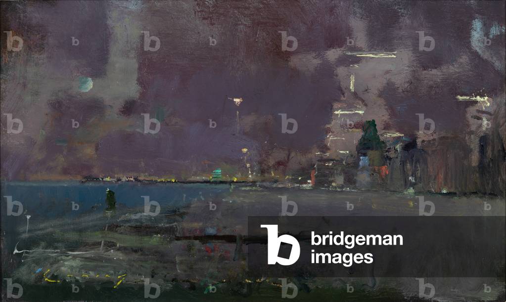 Molo di Hastings, Sera, 2020 (olio a bordo)