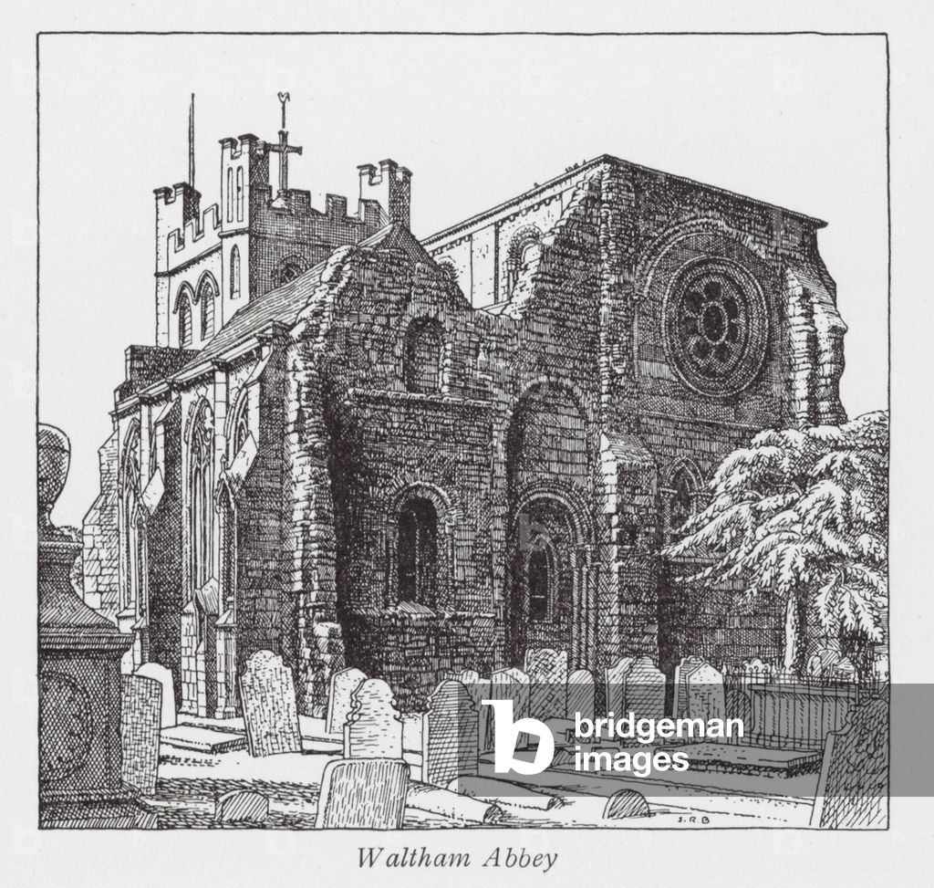 Image de Estampe représentant Waltham Abbey (lithographie) 1901 par Stanley Roy Badmin