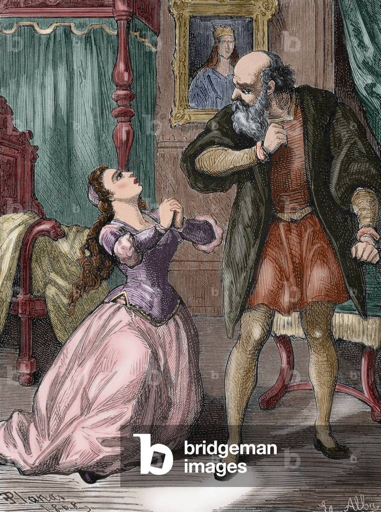 William Shakespeare (1564-1616). Englischer Schriftsteller. Romeo und Julia. Juliet bittet um Verzeihung ihres