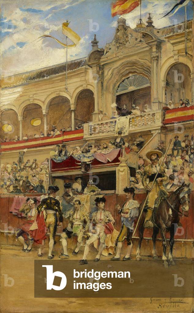 Image of Painting depicting Inside the Bullring, c.1880 by José García Ramos