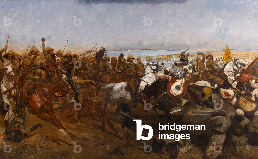 Die Anklage der 21. Lancers in der Schlacht von Omdurman, 1898 (Öl auf Leinwand)