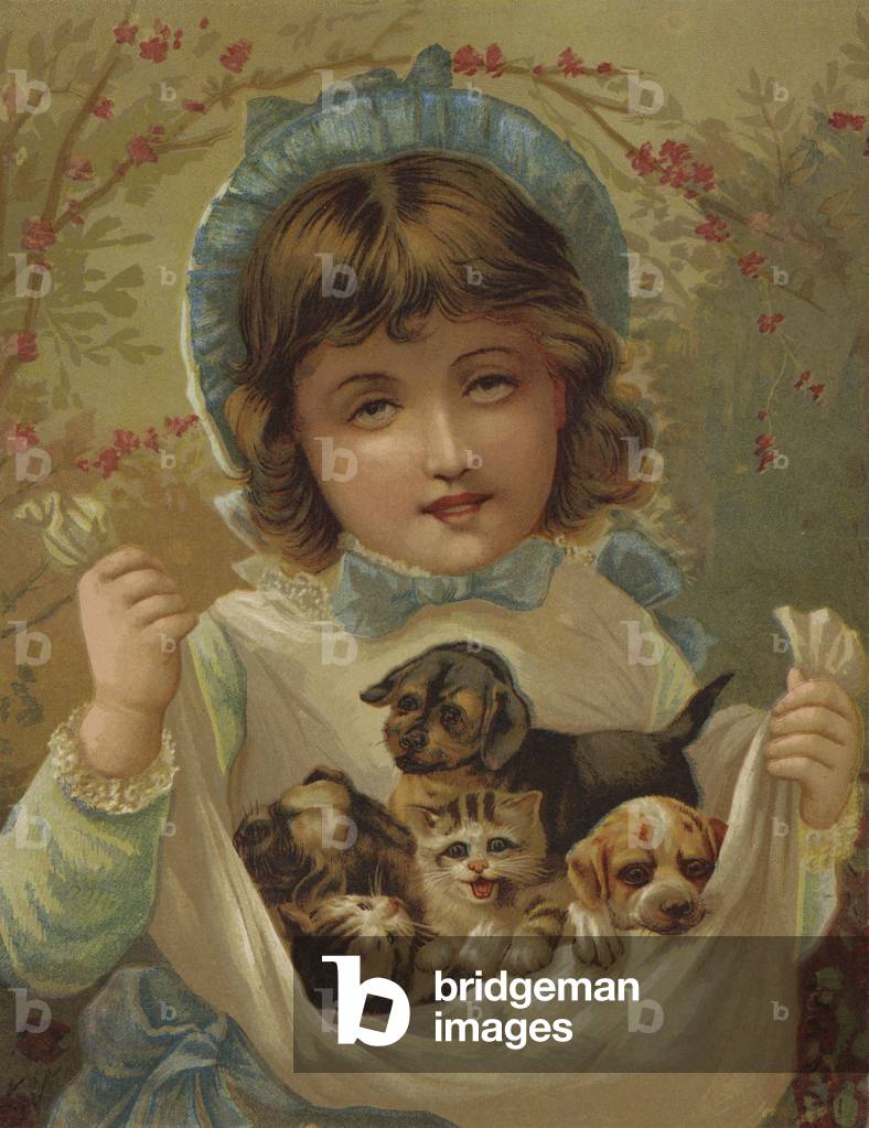 "Un lapful of Mischief (cromolito)" di English School