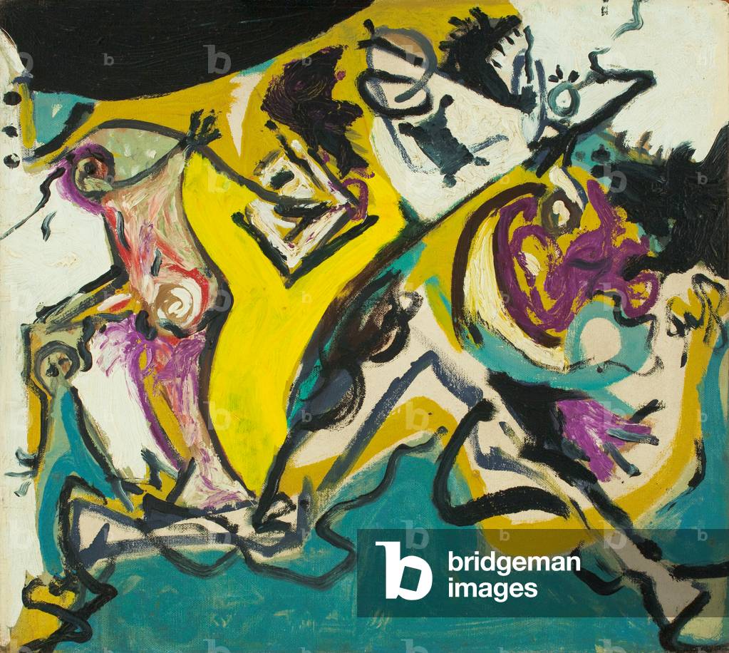 Rückseite von Equine Series II, um 1944 (Öl auf Leinwand)