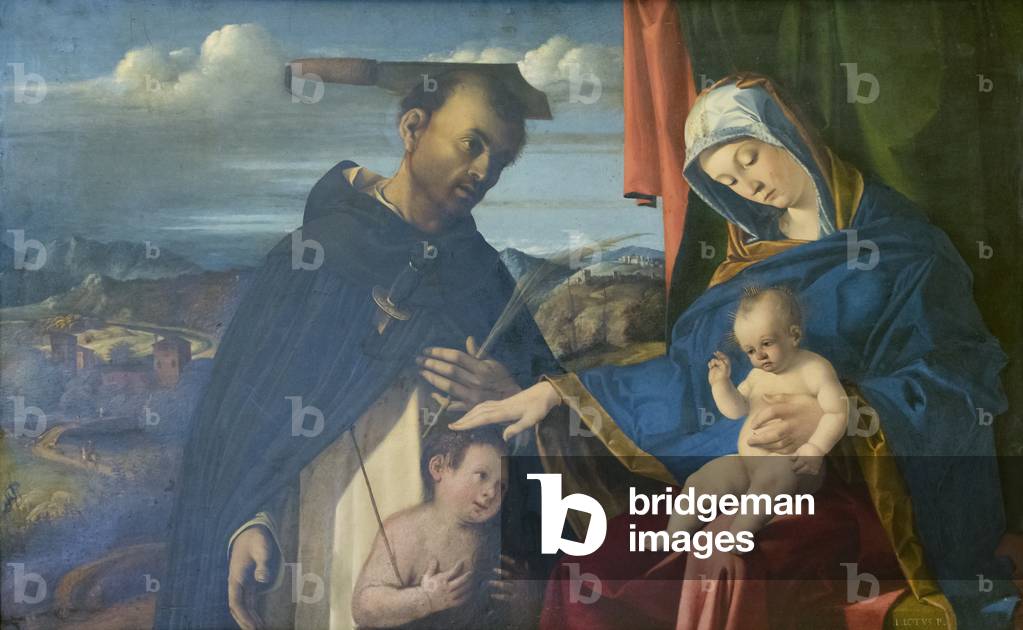 Madone et l Enfant avec saint Pierre martyr, 1503, Lorenzo Lotto (huile sur panneau)