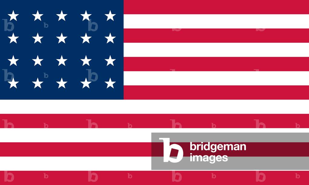 Historische Flagge der Vereinigten Staaten von Amerika. Diese Flagge wurde am 4. Juli 1818 autorisiert und hat