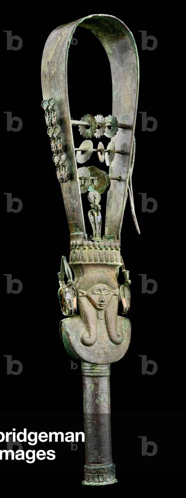 Sistro, provenienza sconosciuta, probabilmente del periodo greco-romano (332 a.C.-313 d.C.) (bronzo)