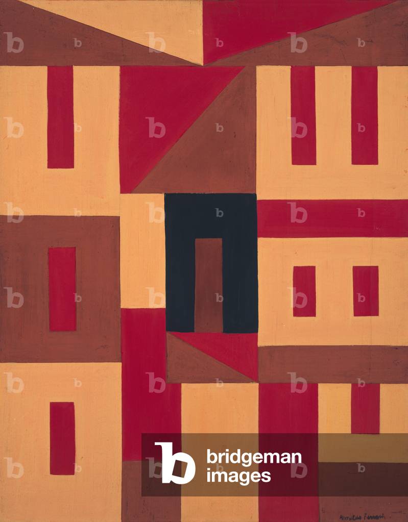 Image de Peinture représentant Composição vermelho-amarelo 51, 1960 par Arnaldo Ferrari