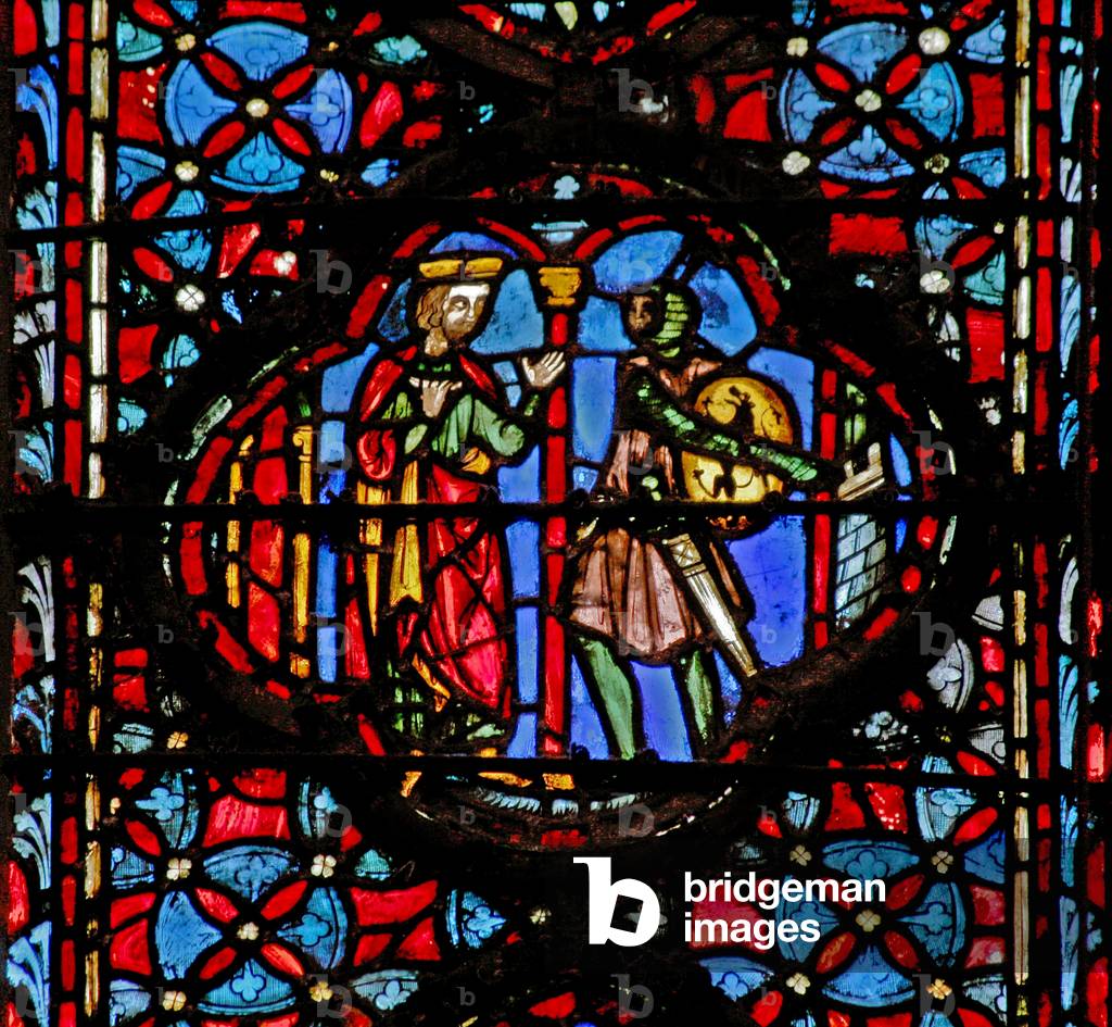 Window w4  Joshua meets the Gibeonites Josh IX 6-8 (stained glass) 1246-48 by French Artist