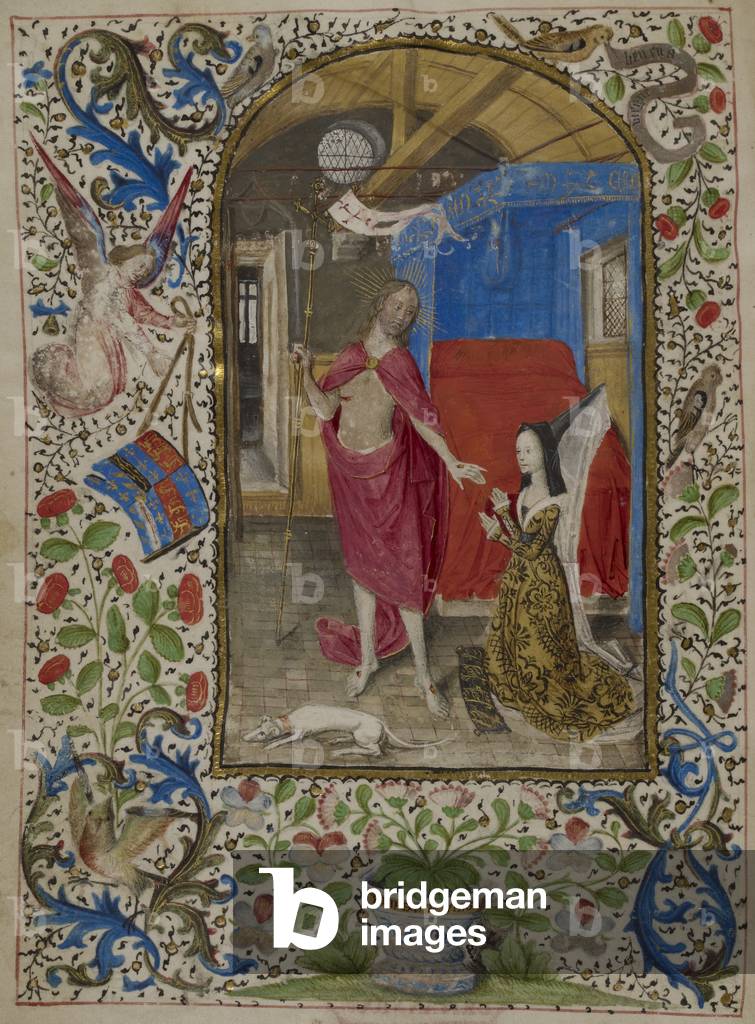 Miniature of the Risen Christ appearing to the kneeling Duchess Margaret