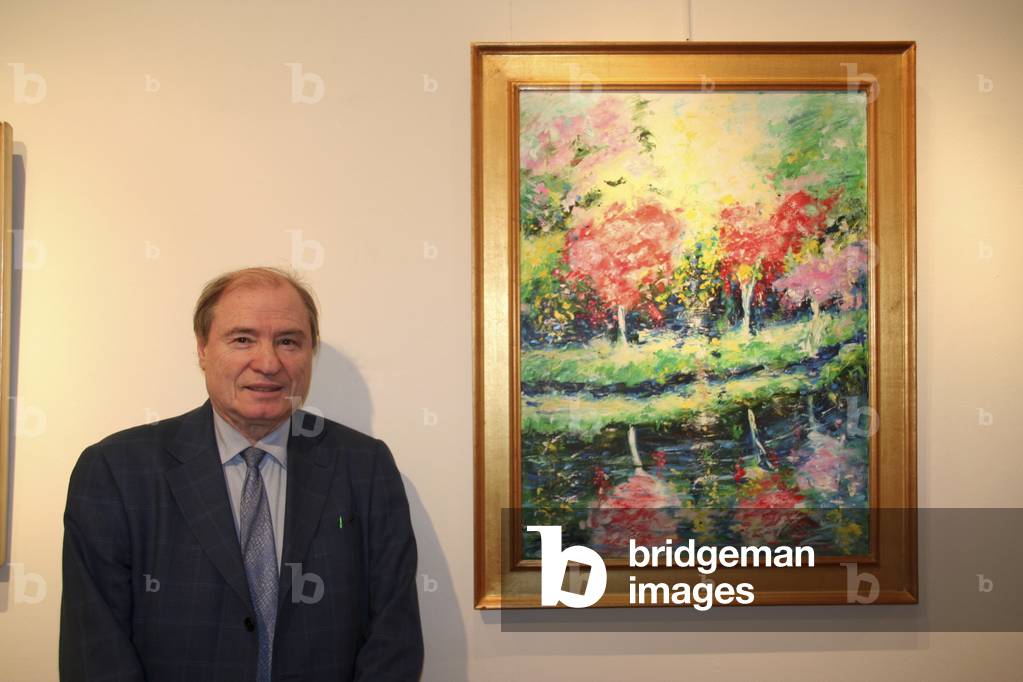 Franco Tanzi alla sua mostra personale, Londra