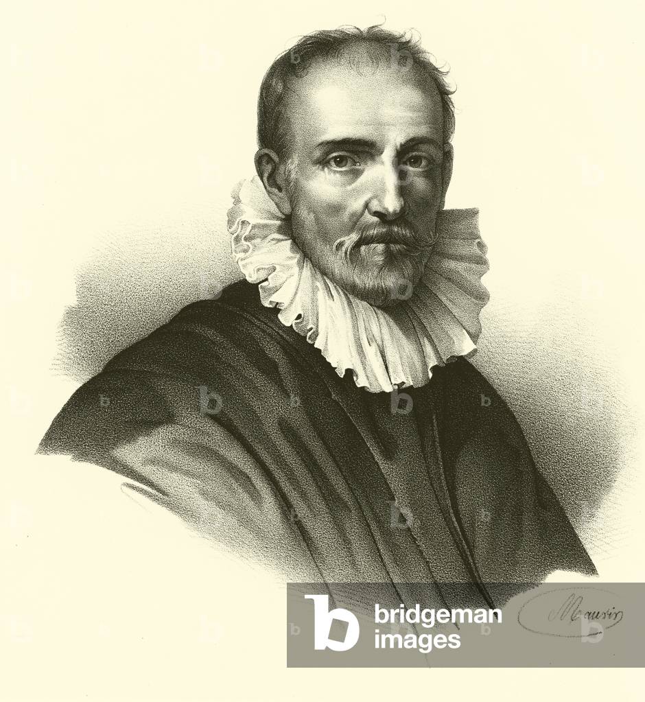 Unidentified painter (engraving) by French Artist, b/w