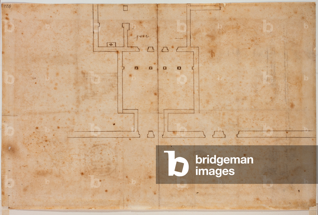 Image of Inframmental plan of San Silvestro in Capite, 16th century ...