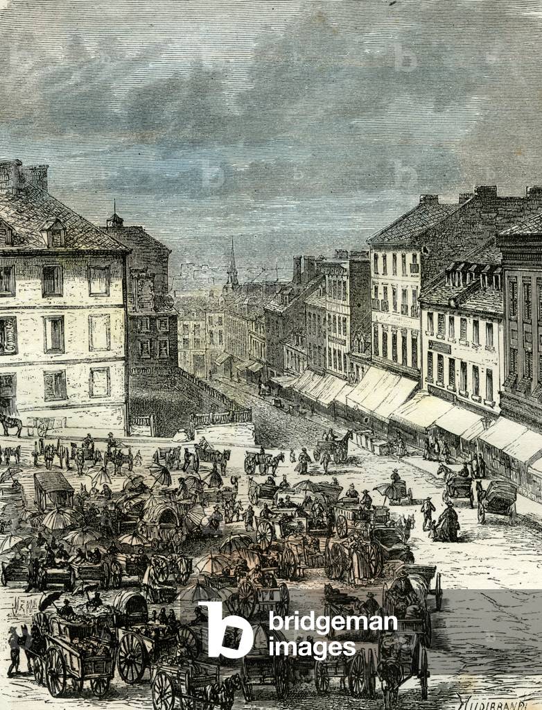 Bild von Gravur "Quebec Kanada 19. Jahrhundert"