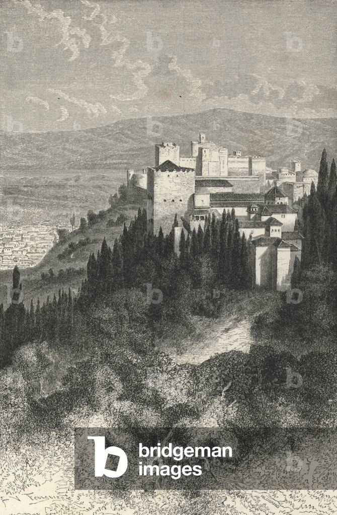 Vue Exterieure De L'Alhamra (gravure) par European School