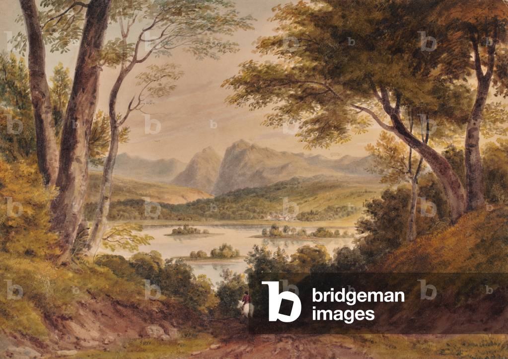 Bild von Gemälde "Landschaft mit See und Gebirgszug" 1810 von Edward Pretty