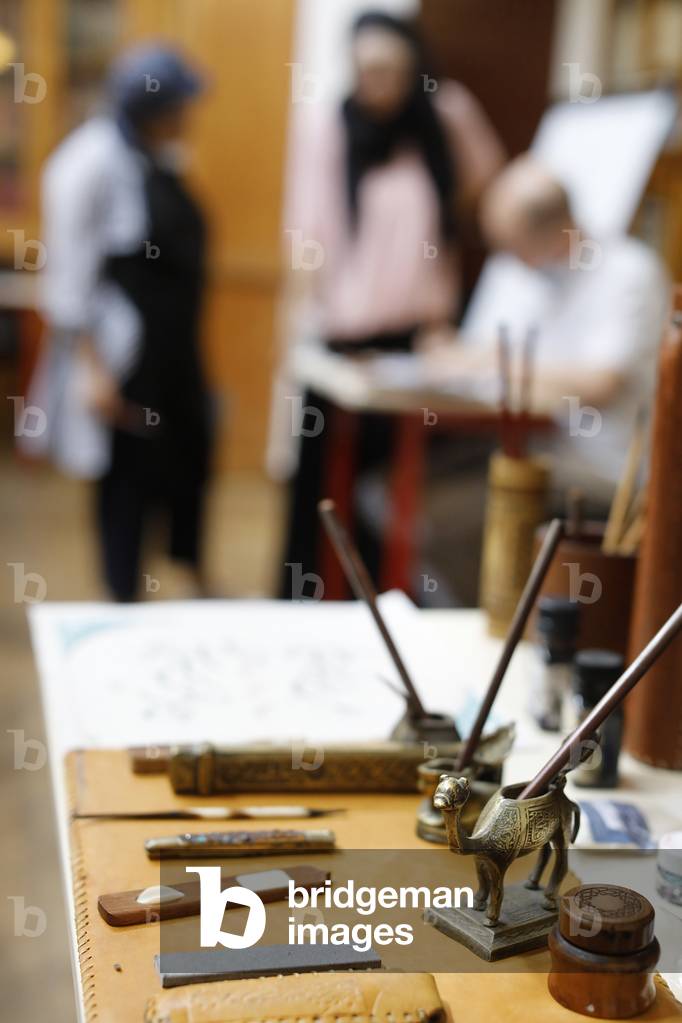 Calligraphy lesson at the Great Paris Mosque