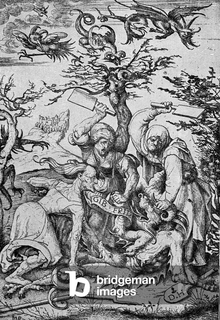 Tre vecchie donne che combattono il diavolo