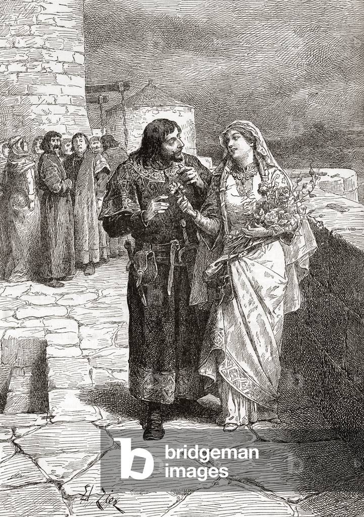 Robert Curthose che paga il tribunale a Lady Sybilla. Robert Curthose, C.? 1054 1134 alias Robert II o Robert 