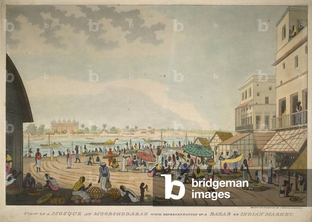 Ansicht einer Moschee bei Moorshedabad