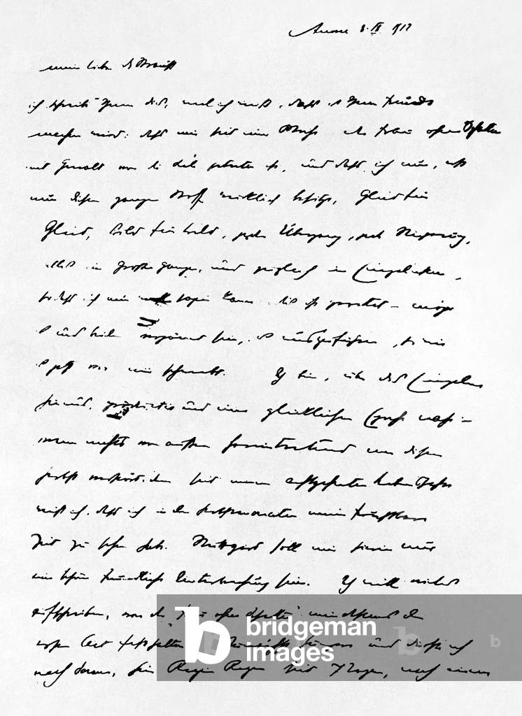 "Brief von Hugo von Hofmannsthal an Richard", b/w