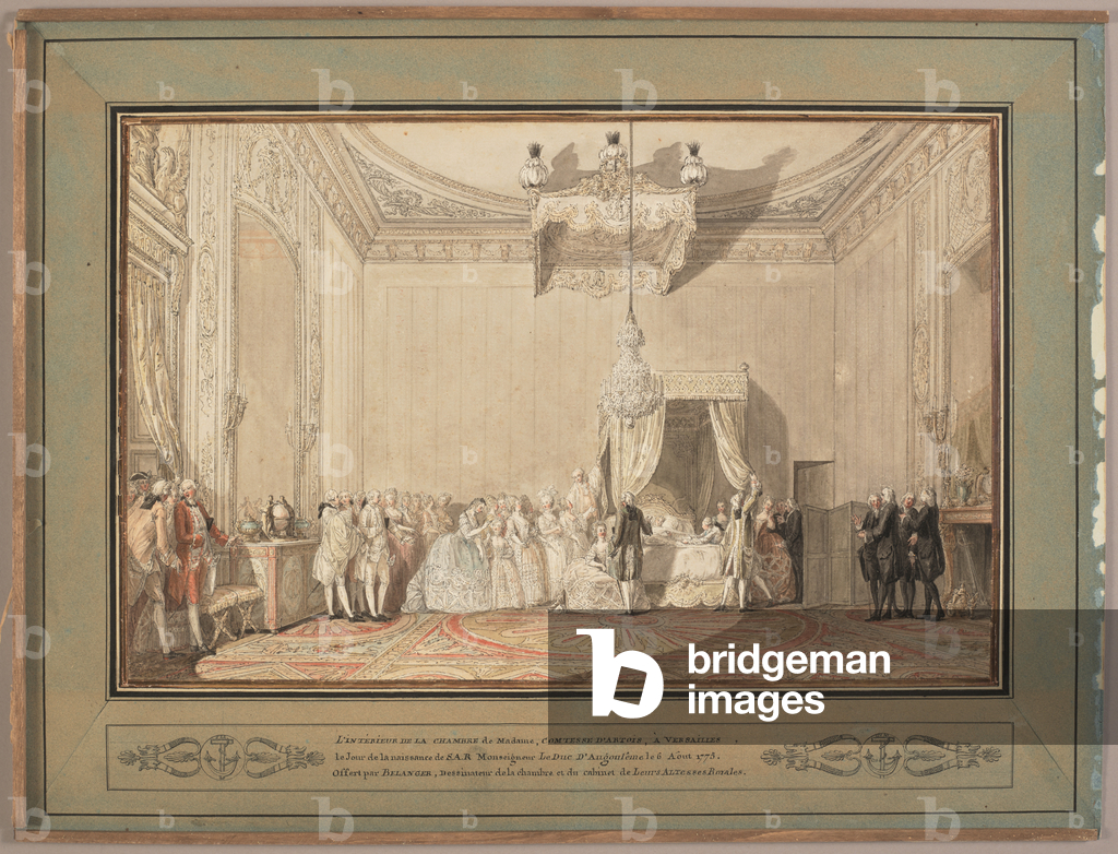 Immagine di Disegno "L'interno della camera da letto a Versailles di Marie-Thérèse de Savoie" 1701 di Francois
