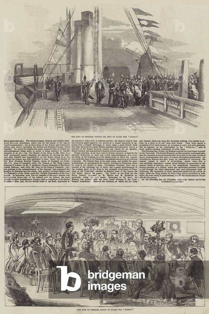 "Königlicher Besuch in Deutschland (Gravur)" 1854 von English School, b/w