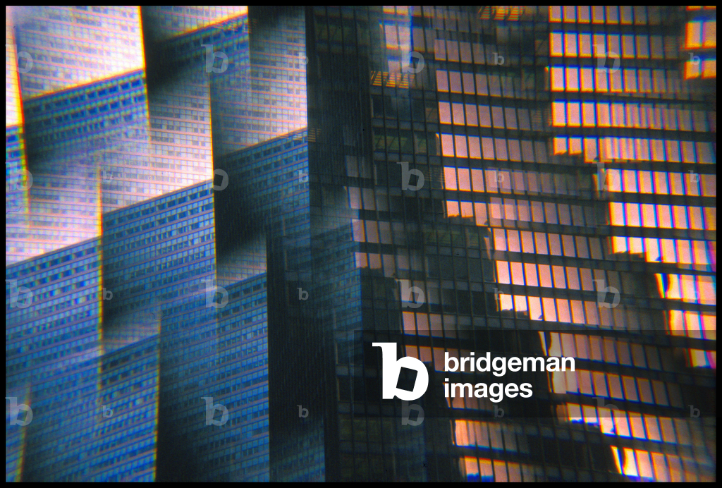 NYC-Wolkenkratzer-Montage, 1989 (Foto)