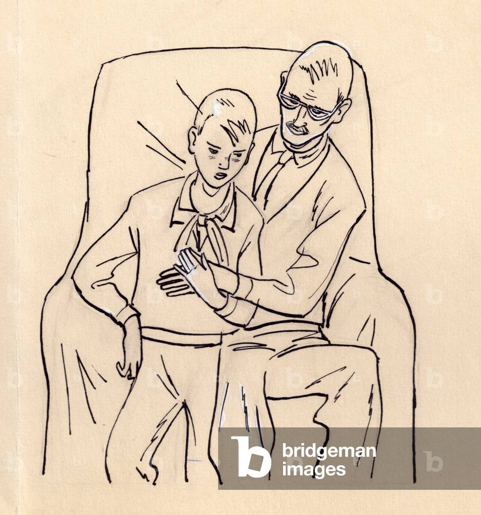 Image of Drawing depicting Illustration from 'The School Desk' by Nina Rakovskaya 1962 by Marina Uspenskaya